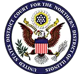 A logo of the US District Court for the Northern District of Illinois - Sharks At Law