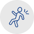 Slip & Fall Icon: A cautionary symbol depicting a person slipping and falling - Sharks At Law