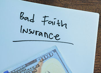 Illinois bad faith insurance notebook with cash, for an insurance law firm.