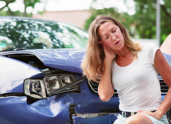 Woman with whiplash after car accident in Cook County, IL