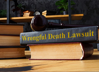 Wrongful Death Lawsuit book and gavel, explaining survival actions in Illinois personal injury law